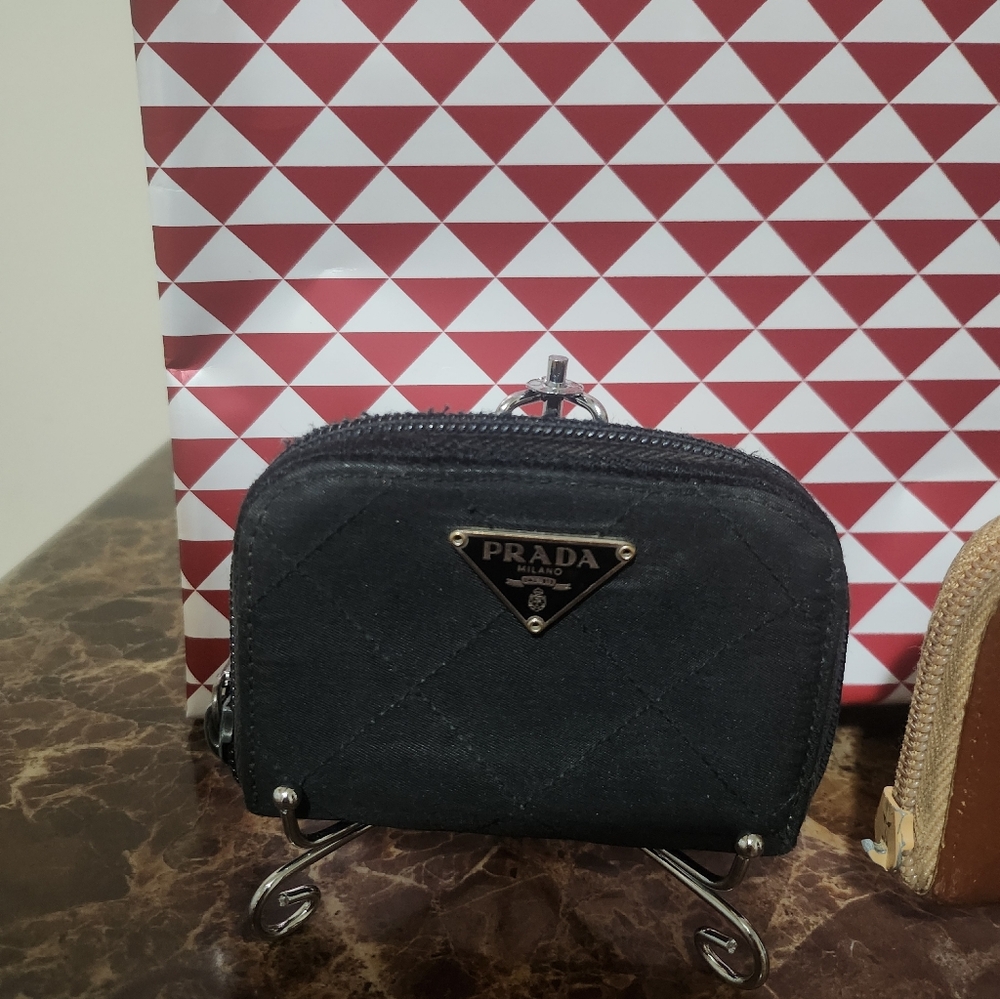 Prada Bundle Black/Brown Leather/Nylon Zip Card/Keyholder Cases GUC - Picture 4 of 16